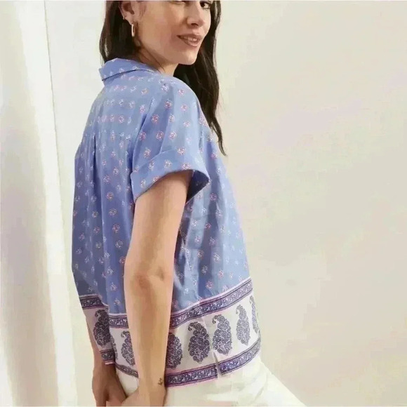 Banana Republic Border Print Boxy Shirt - Picture 12 of 14